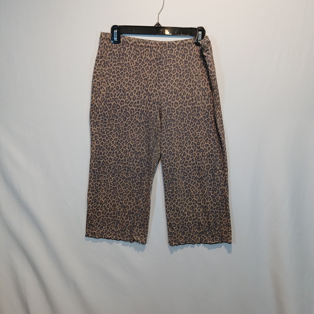 Electric Curve XL sheer leopard capris rockabilly retro pinup 90s y2k VTG glam